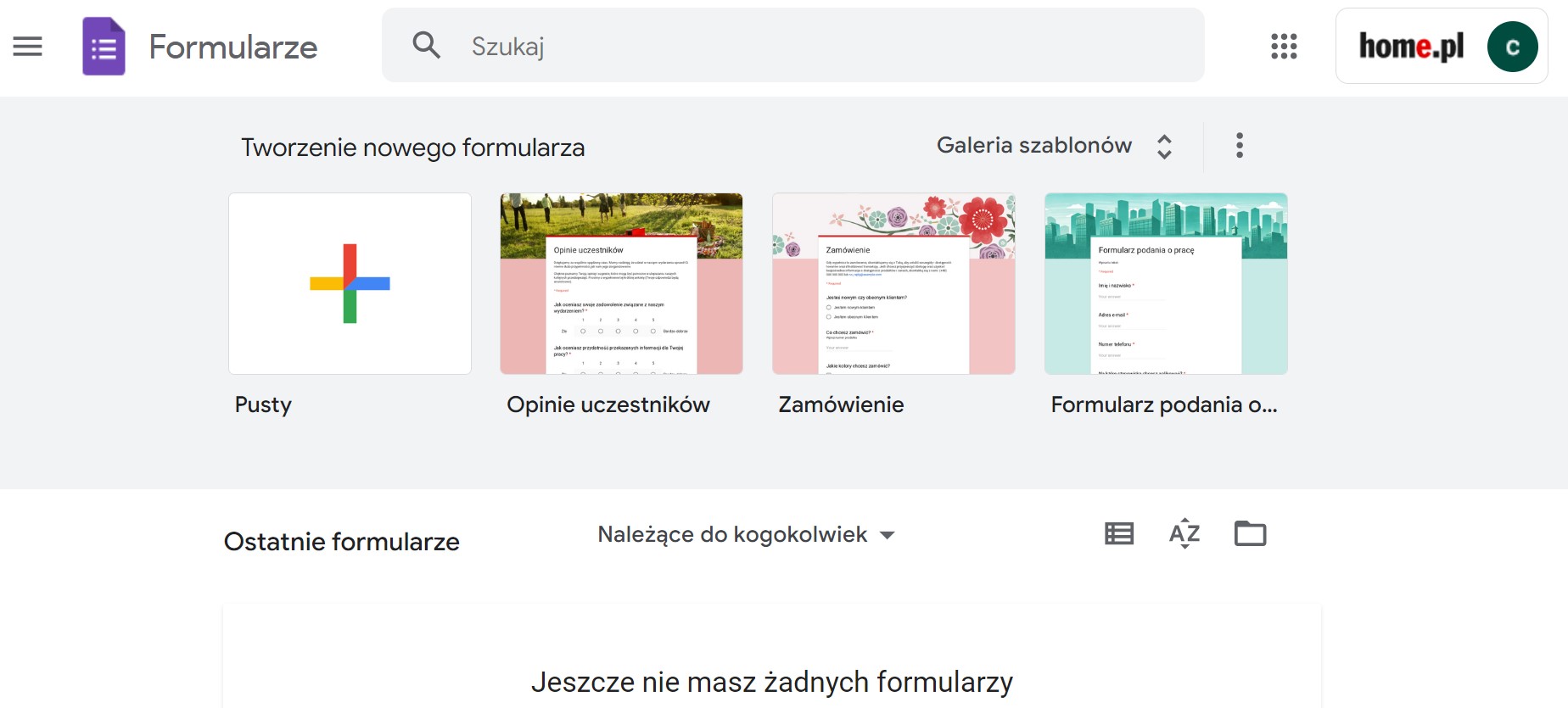 Zbieranie wyników testów w formularzach Google